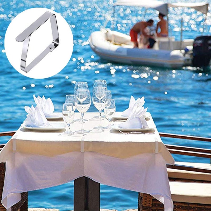 qinnsou 24 Pack Outdoor Tablecloth Clips Large Table Cover Clamps for 2 Inch Thick Tables, Flexible Stainless Steel Picnic Table Cloth Clips Holders - Image 5